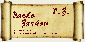 Marko Žarkov vizit kartica
